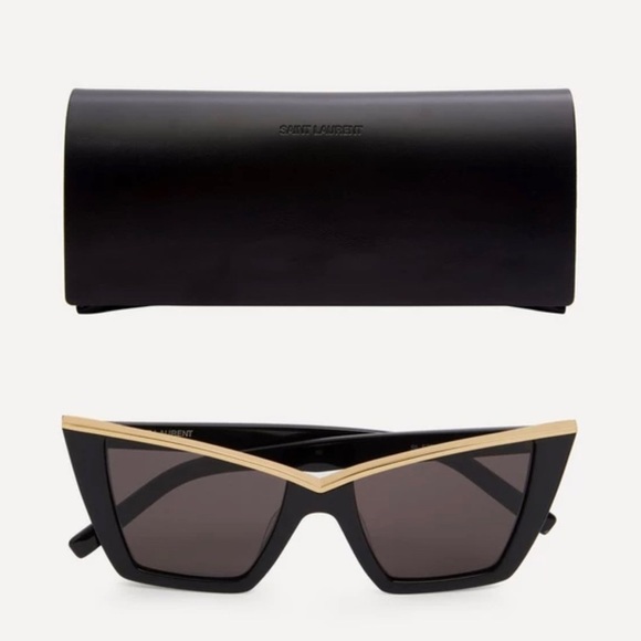 Cat-eye acetate and gold-tone sunglasses - Picture 6 of 6